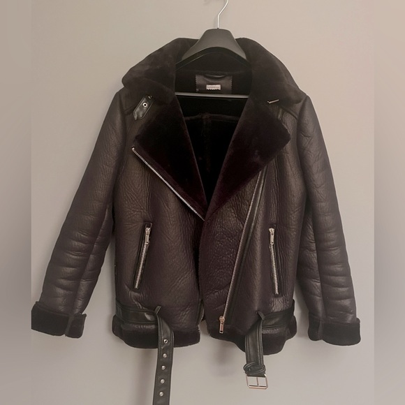 Women’s faux leather/fur jacket in sz L - Picture 4 of 5